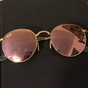 Ray Ban Circle Flash Lens Round Copper Sunglasses